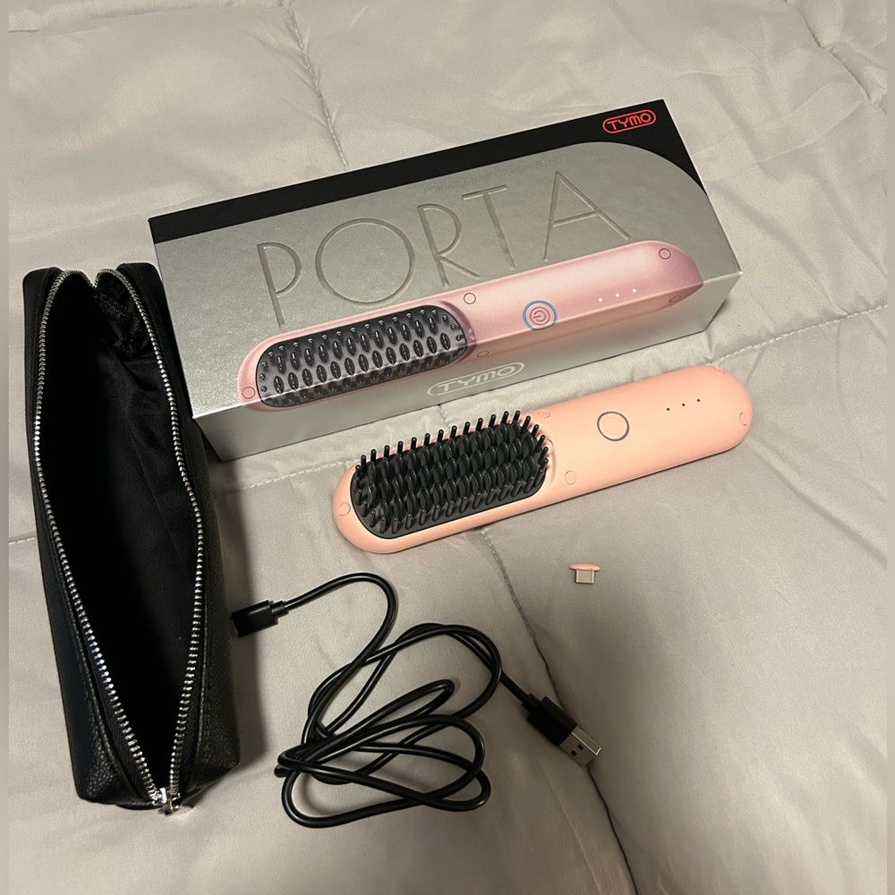 TYMO portable hair straightener brush